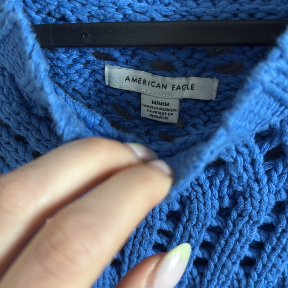 American Eagle Cobalt Open-knit Sweater - Picture 7 of 7